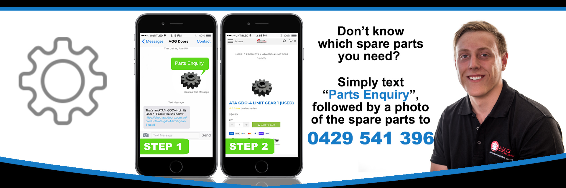 Instruction on how to text for spare parts enquiry