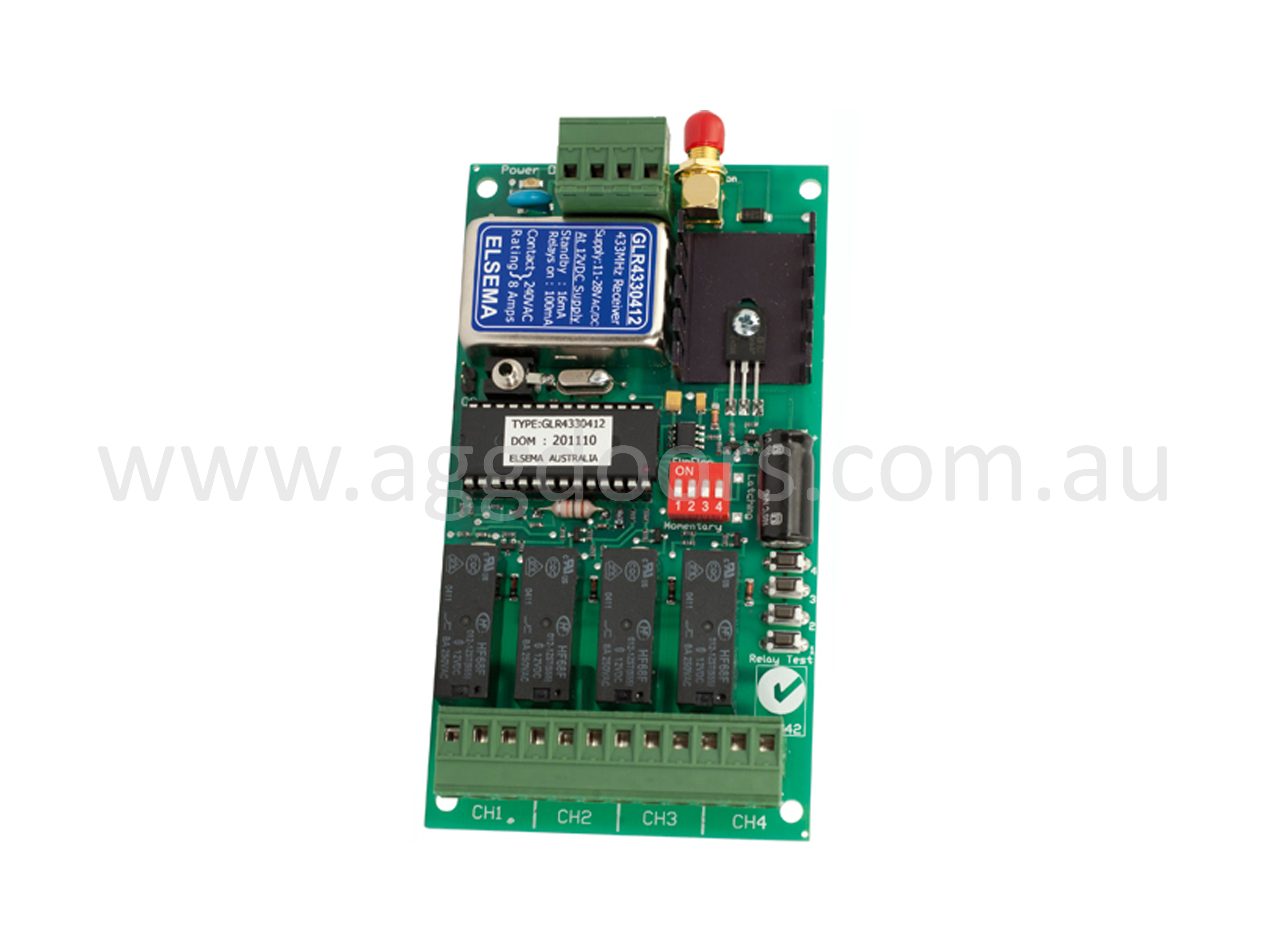 Elsema™ GLR43304 (4 Channel) GIGALINK™ Receiver (433MHz) - Garage Door Spare Parts