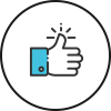 A thumbs up icon that represents Industry Leaders in Customer Service