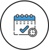 A calendar icon that represents "Short Booking Times"